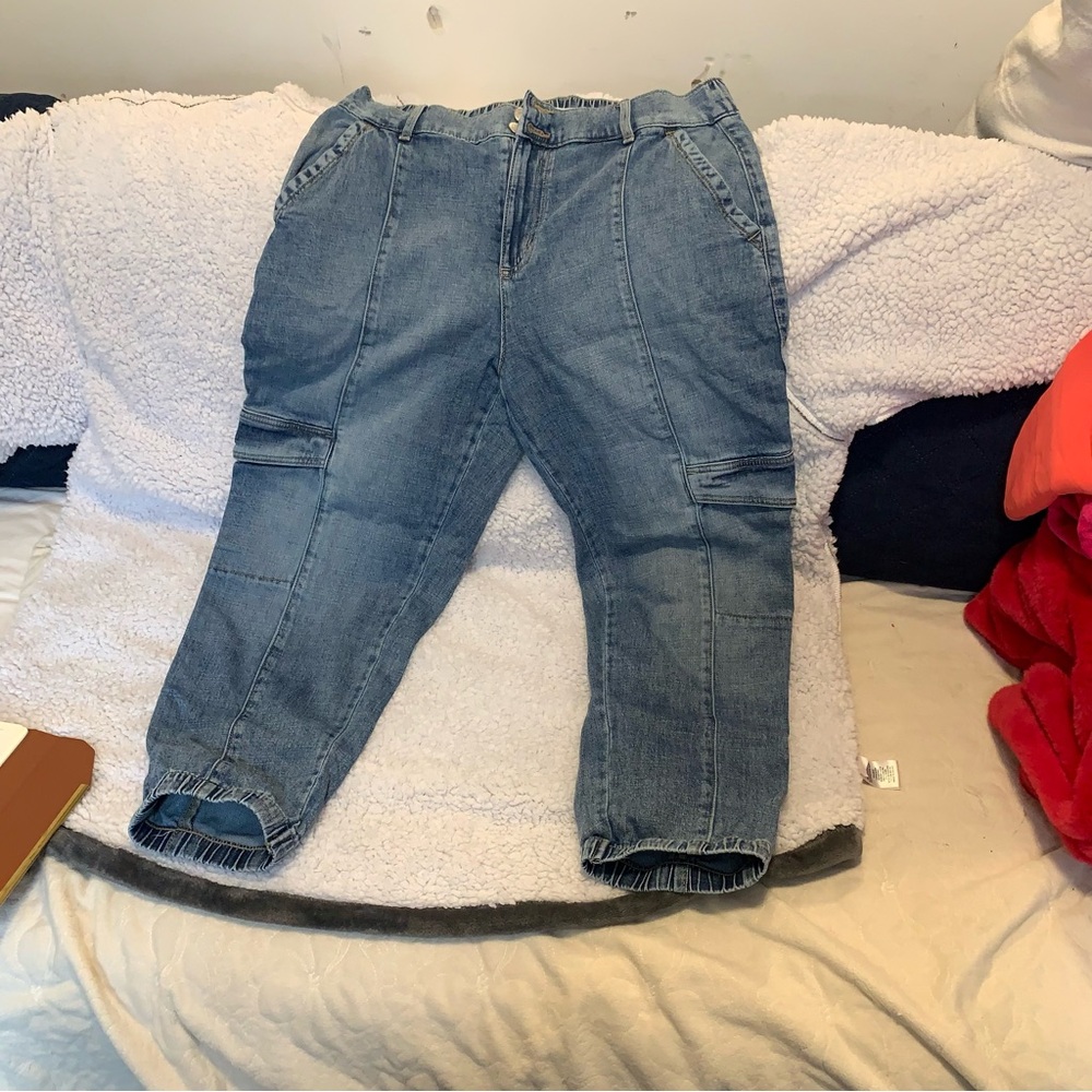 Casual Blue Denim Joggers